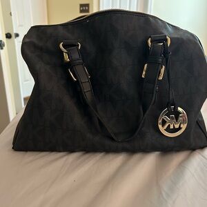 Michael Kors Black Satchel with Gold Hardware